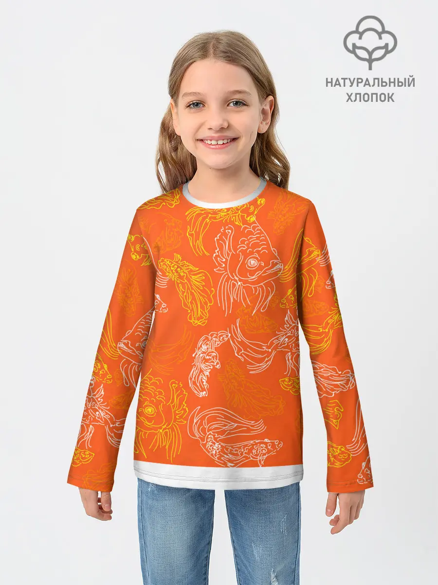 Детский лонгслив / Нарисованные рыбки