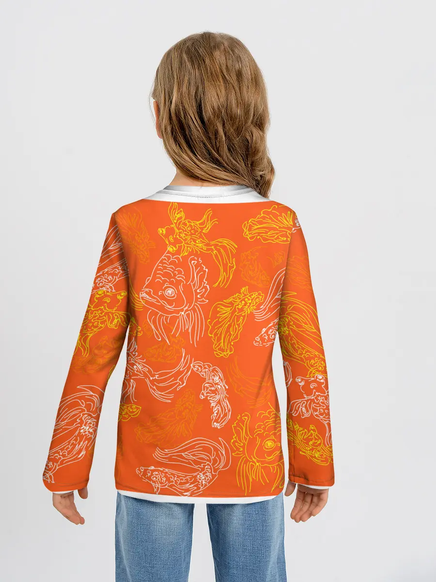 Детский лонгслив / Нарисованные рыбки