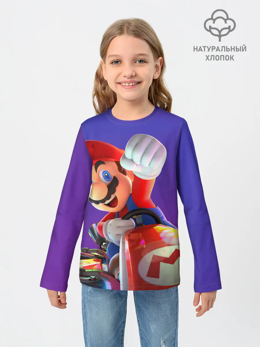 Детский лонгслив / Mario 3D