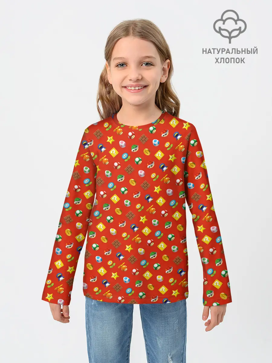 Детский лонгслив / Super Mario