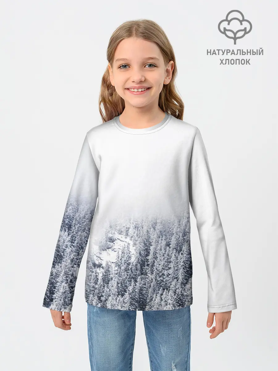 Детский лонгслив / зимний лес