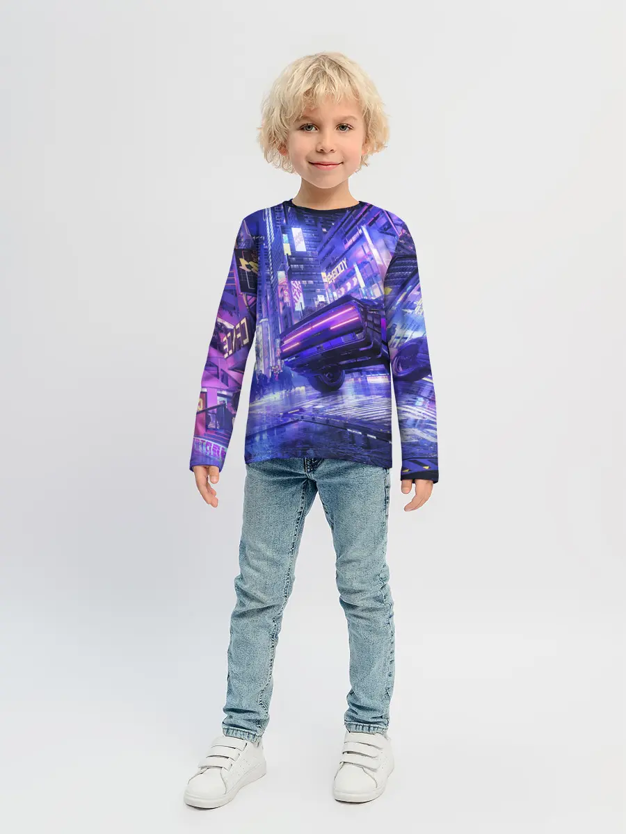 Детский лонгслив / Cyberpunk city