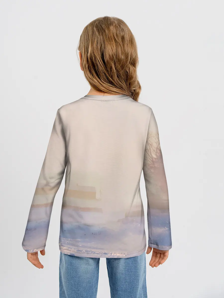 Детский лонгслив / Белая лошадь