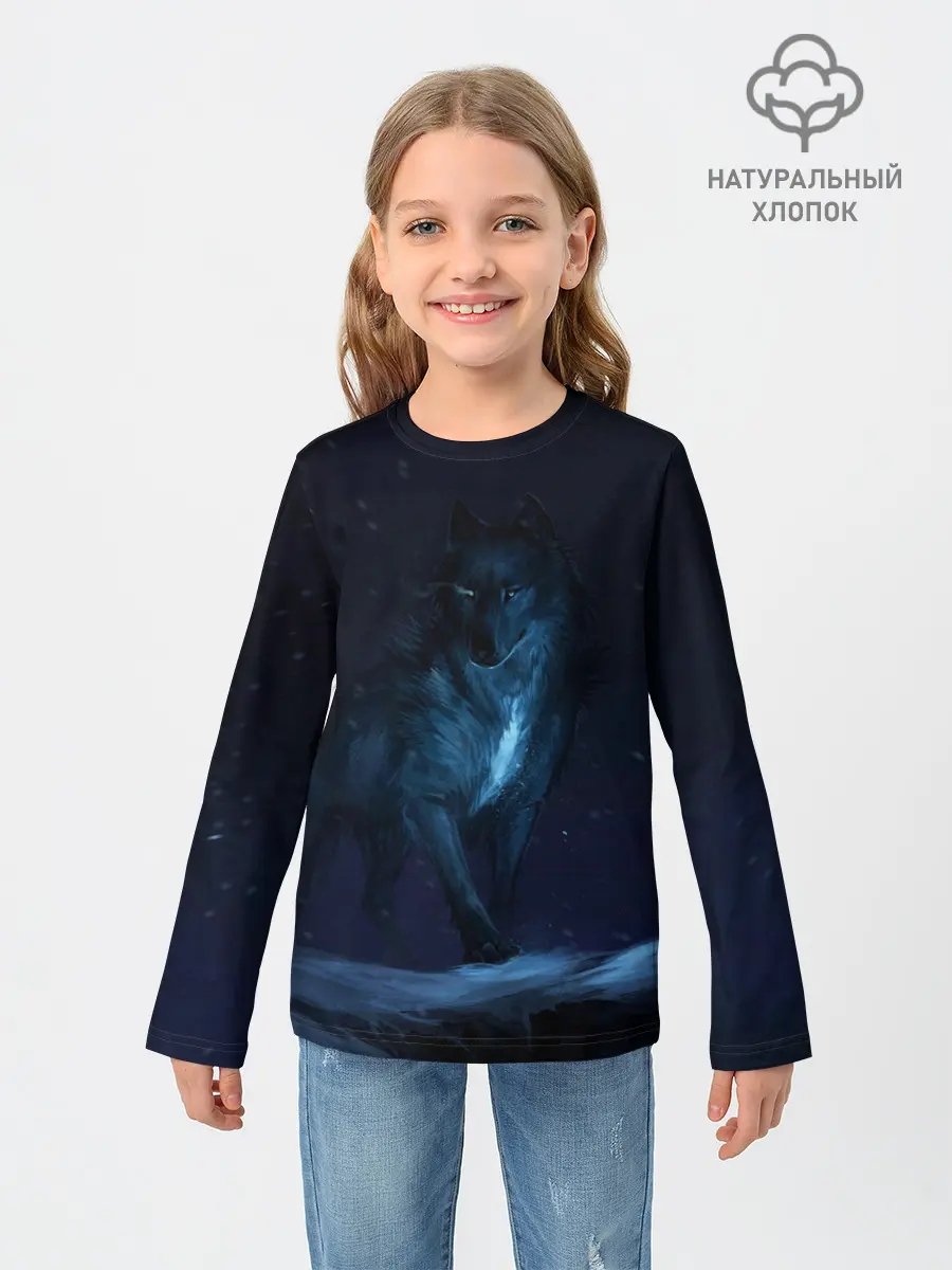 Детский лонгслив / Зимний волк