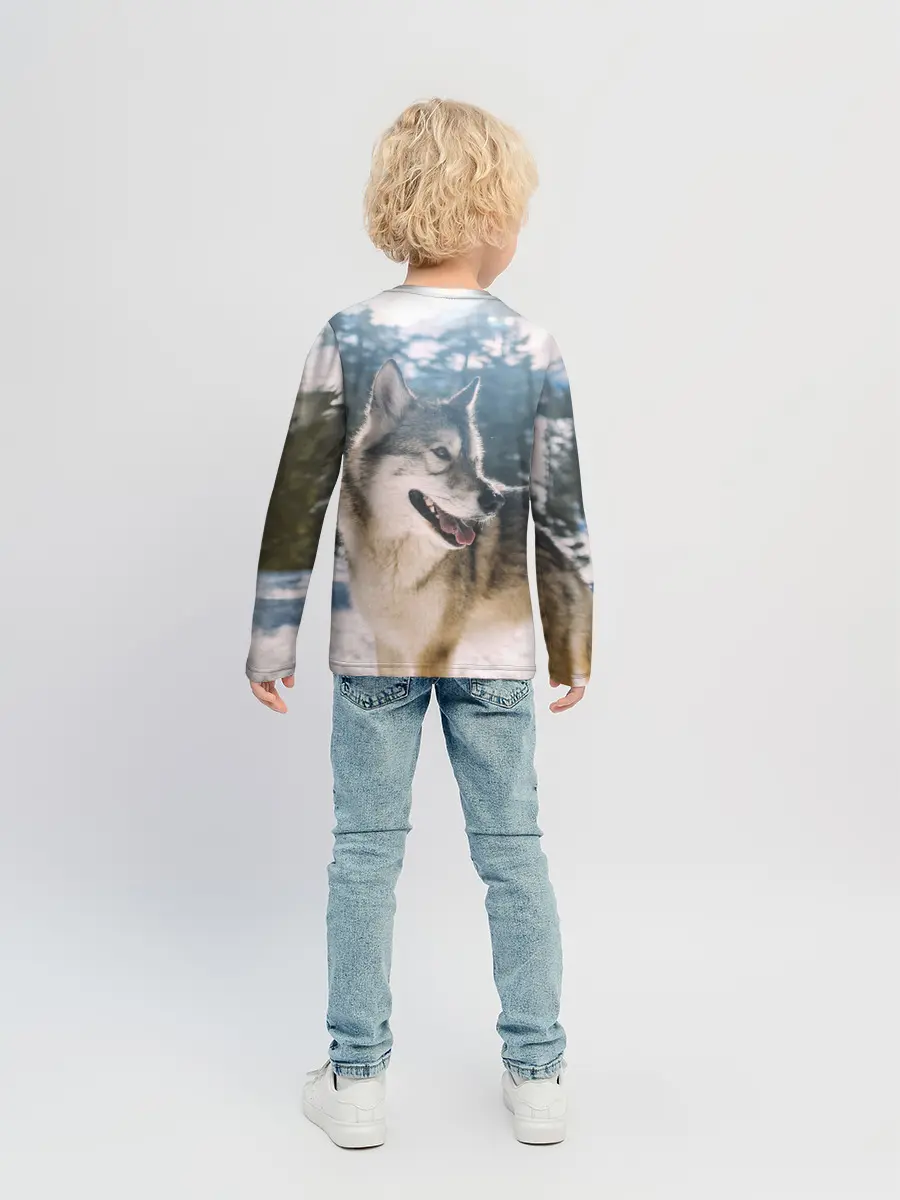 Детский лонгслив / Волк и снег