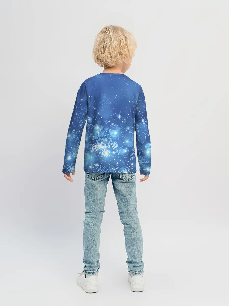 Детский лонгслив / Снежинки.