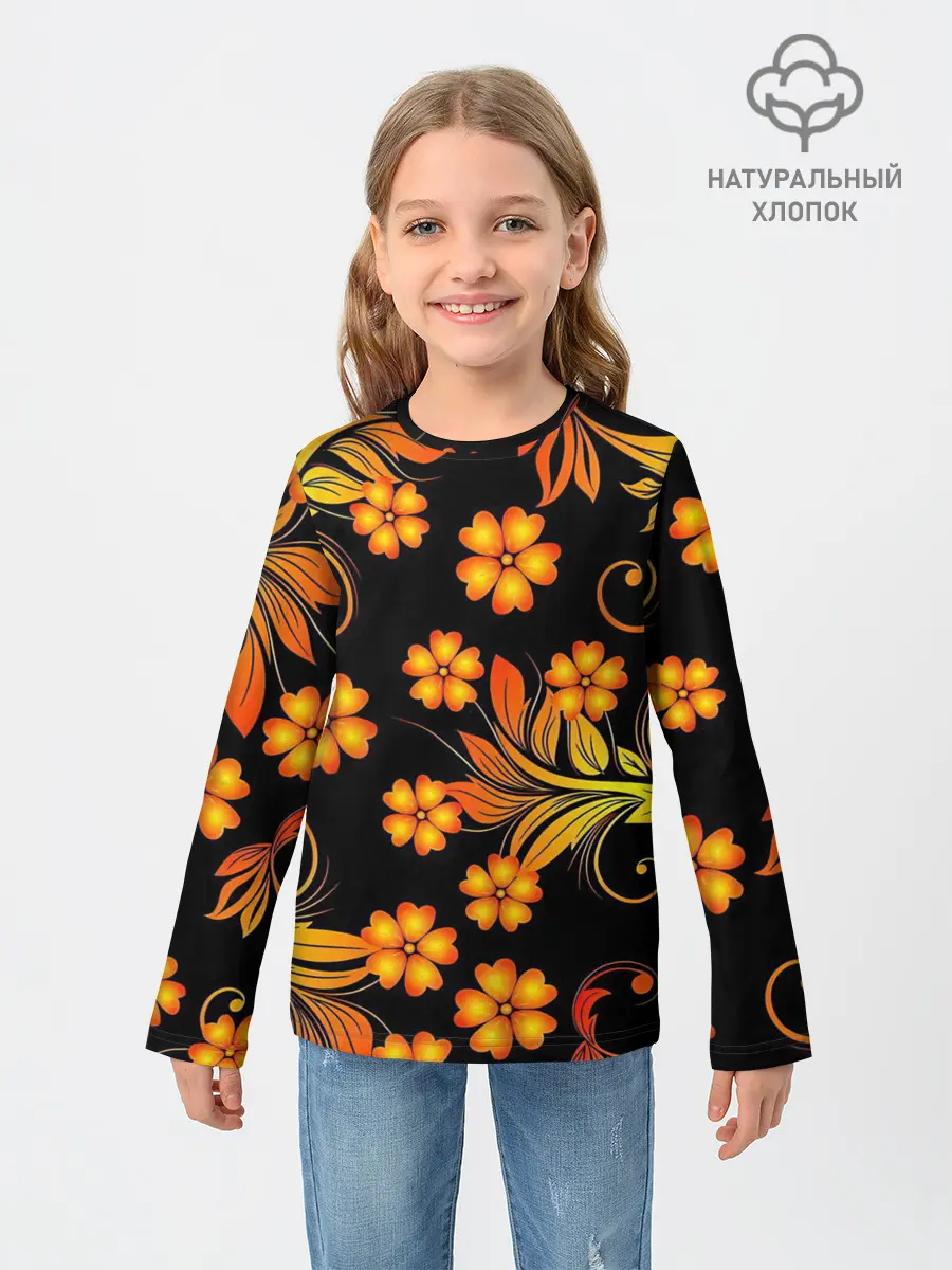 Детский лонгслив / Хохлома