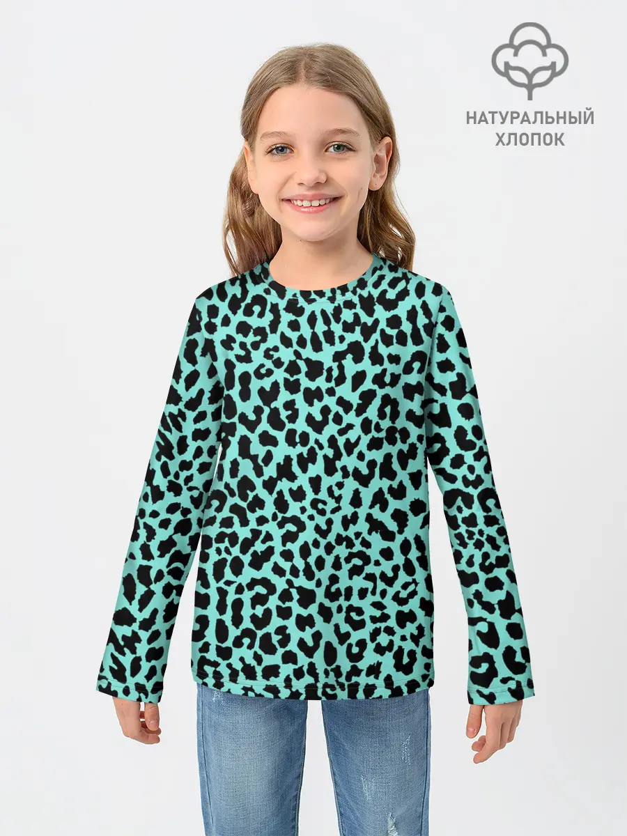 Детский лонгслив / ЛАЗУРНЫЙ ЛЕОПАРД