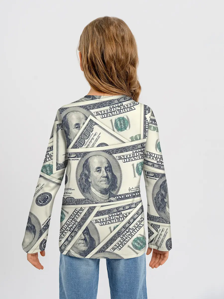 Детский лонгслив / Доллары