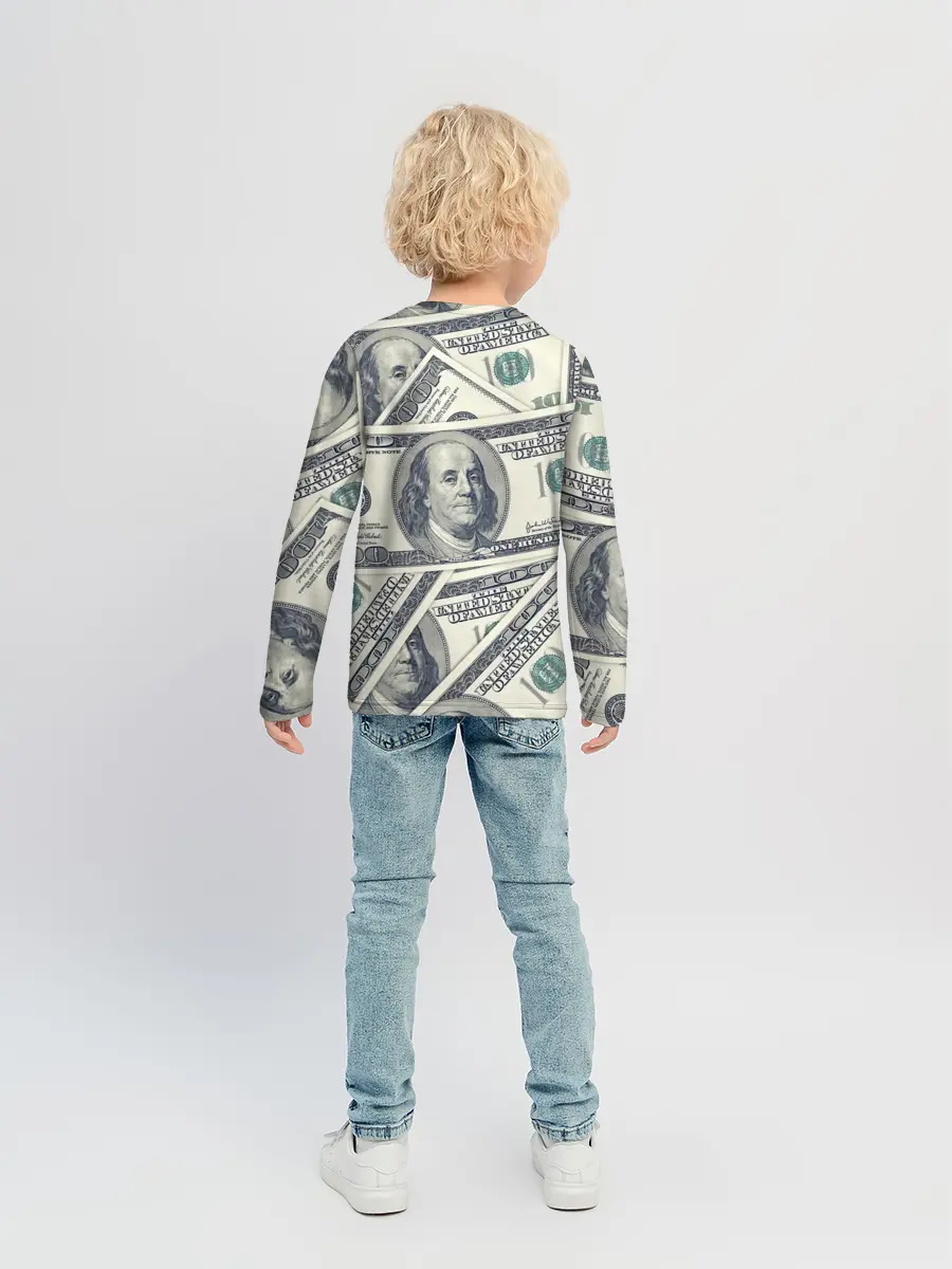 Детский лонгслив / Доллары