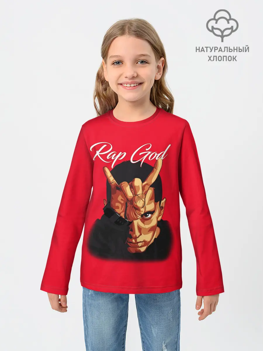 Детский лонгслив / EMINEM RAP GOD