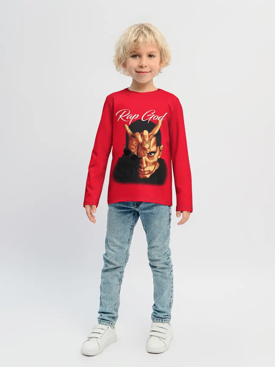 Детский лонгслив / EMINEM RAP GOD