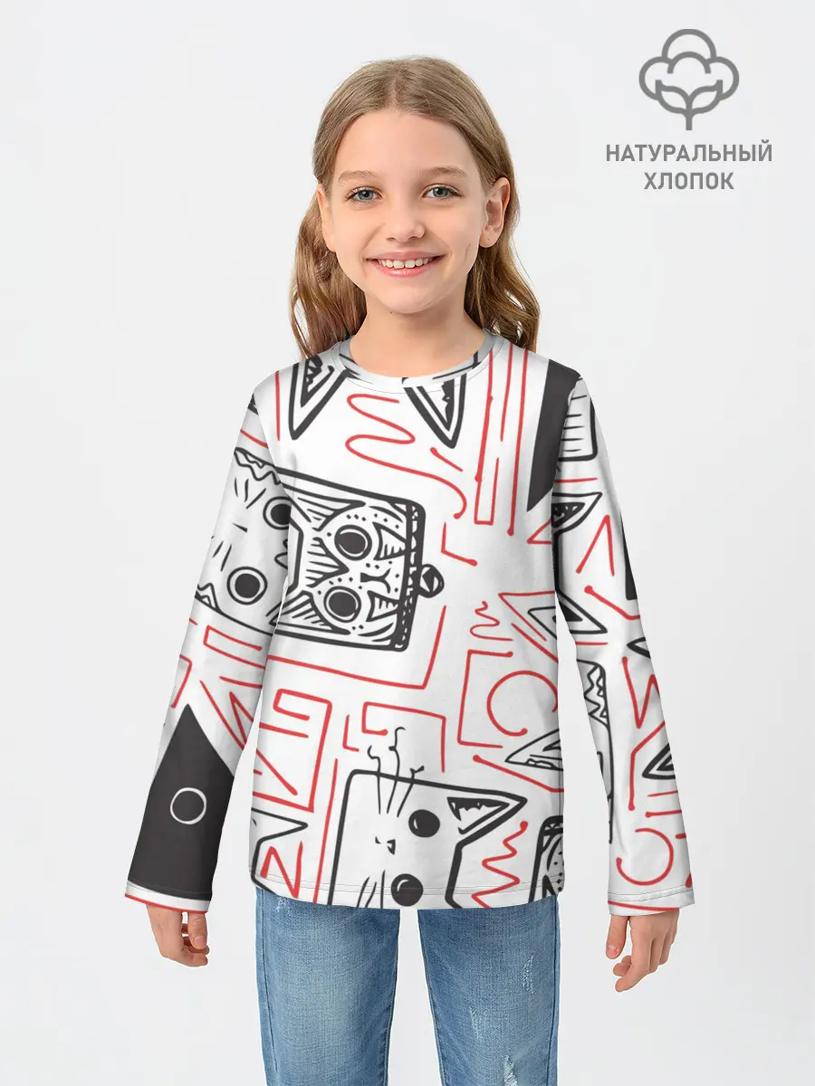 Детский лонгслив / Cats