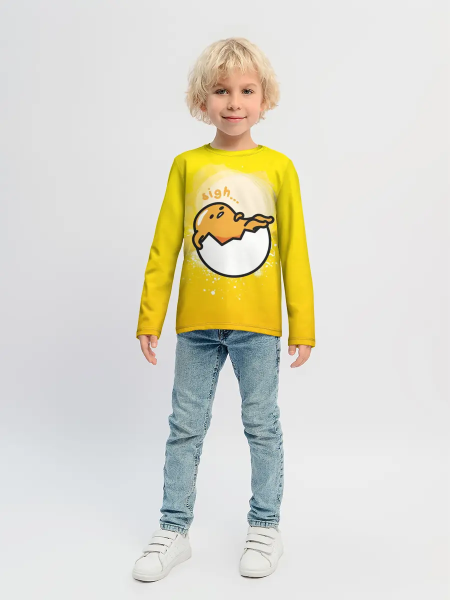 Детский лонгслив / Гудетама веселое яйцо