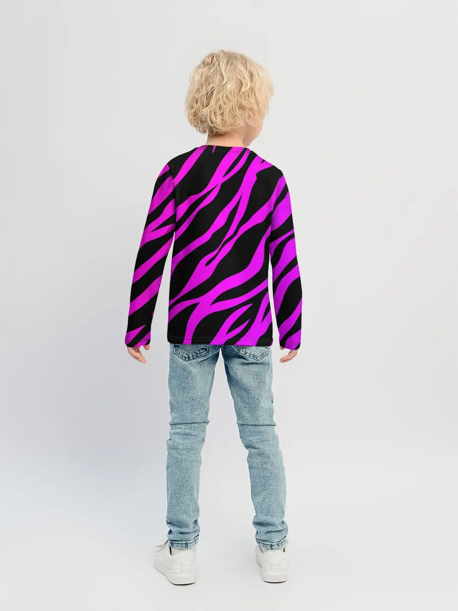 Детский лонгслив / Неоновая зебра