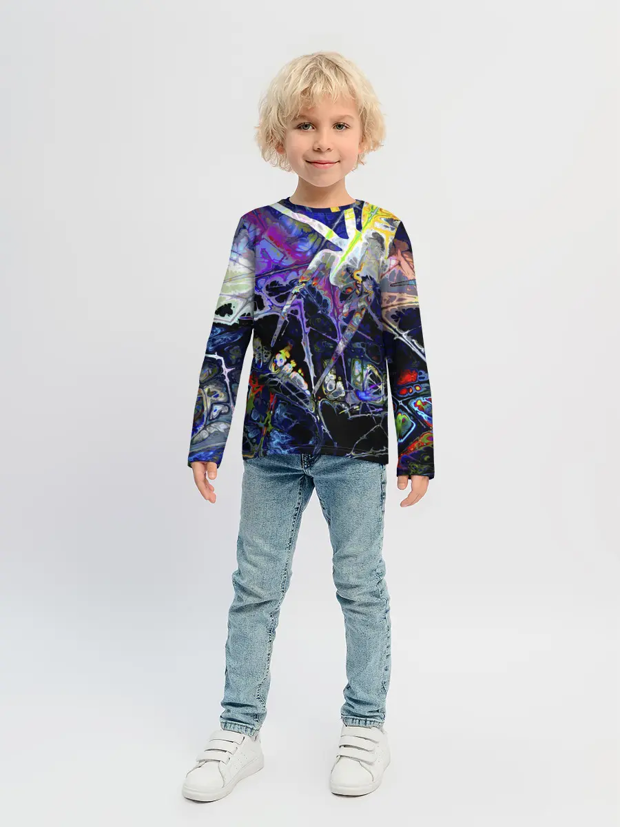 Детский лонгслив / Gasoline stains abstraction
