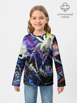 Детский лонгслив / Gasoline stains abstraction