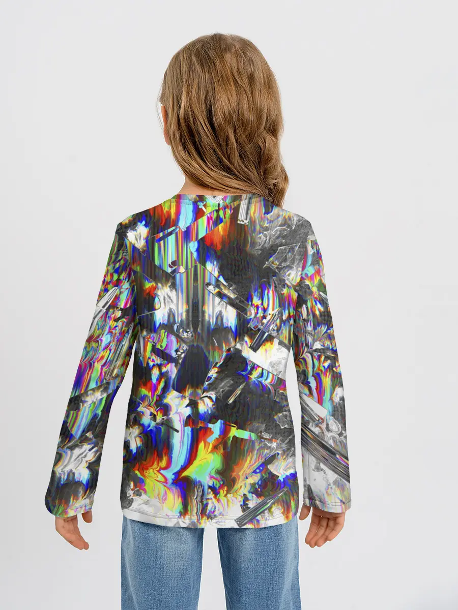 Детский лонгслив / Gasoline stains abstraction