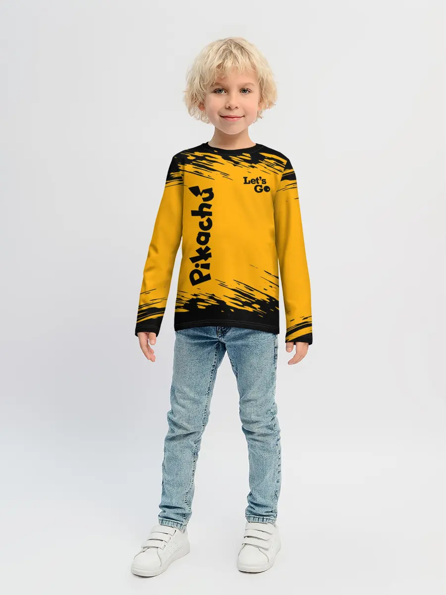 Детский лонгслив / Pikachu black&yellow