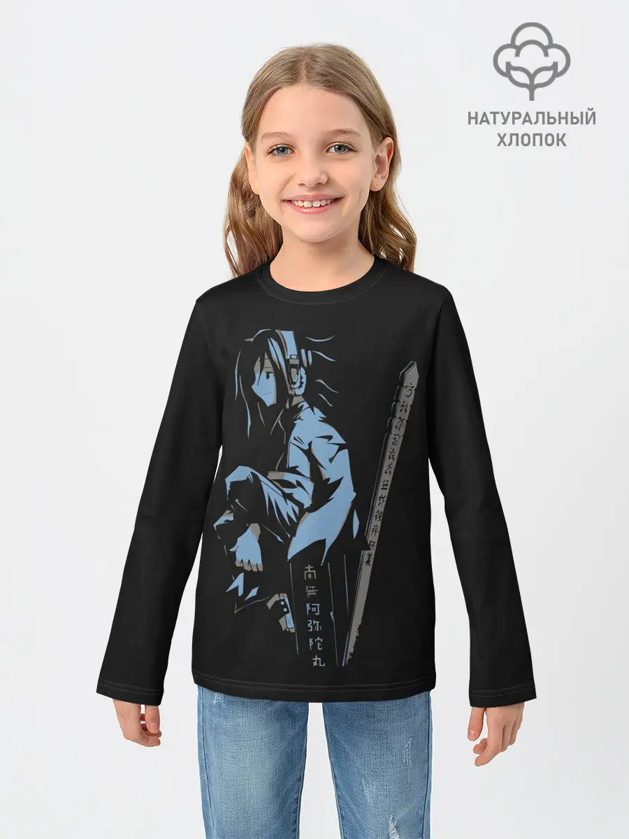 Детский лонгслив / Голубое очертание Йо Асакуры