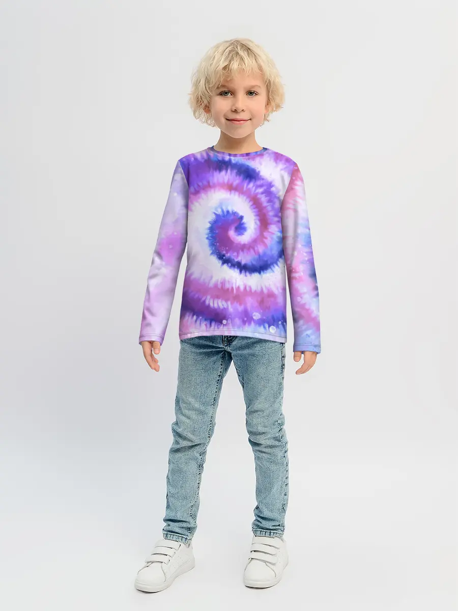 Детский лонгслив / TIE-DYE PURPLE