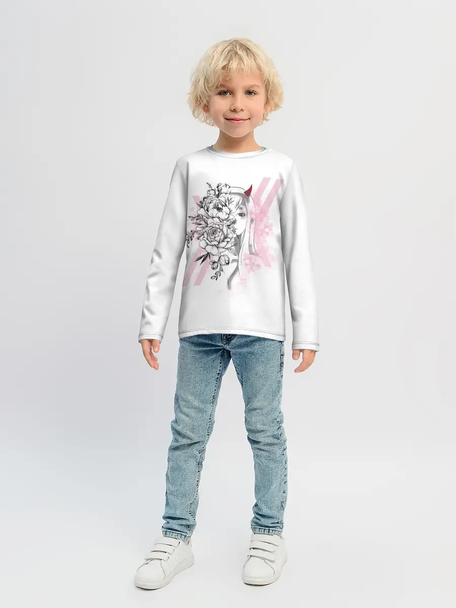 Детский лонгслив / Zero Two Roses