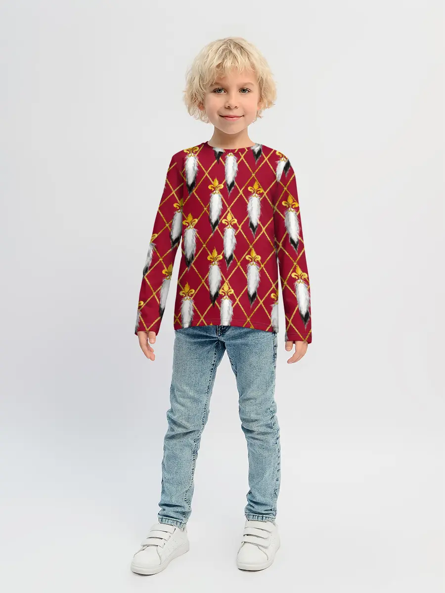 Детский лонгслив / Tassels red gold 3D space