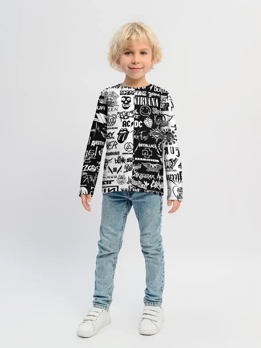 Детский лонгслив / Эмблемы Рок Групп