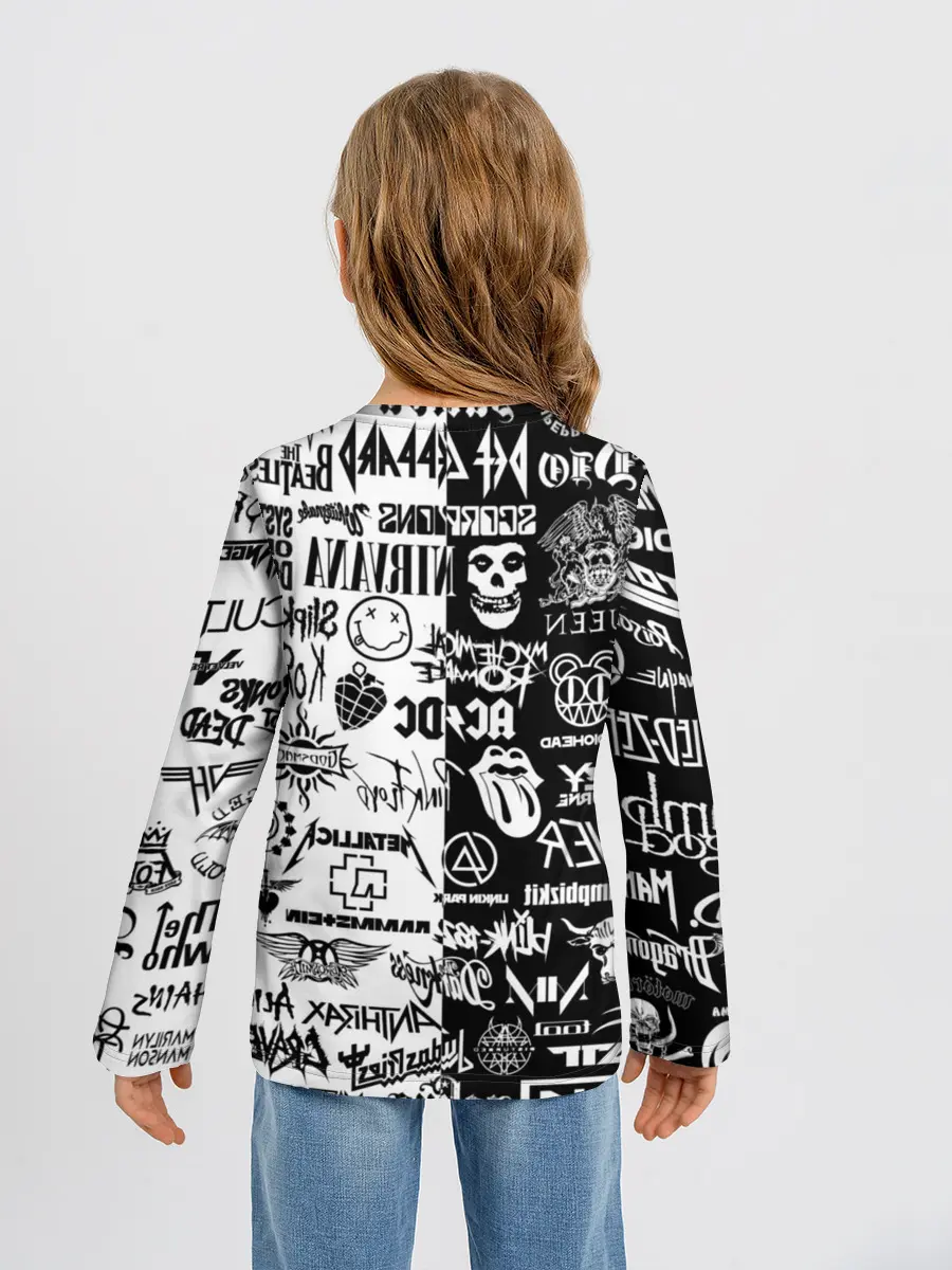 Детский лонгслив / Эмблемы Рок Групп