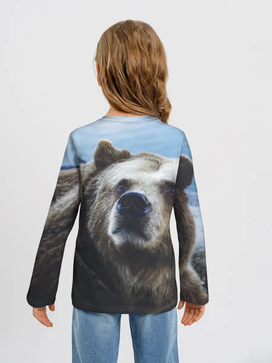 Детский лонгслив / Гризли