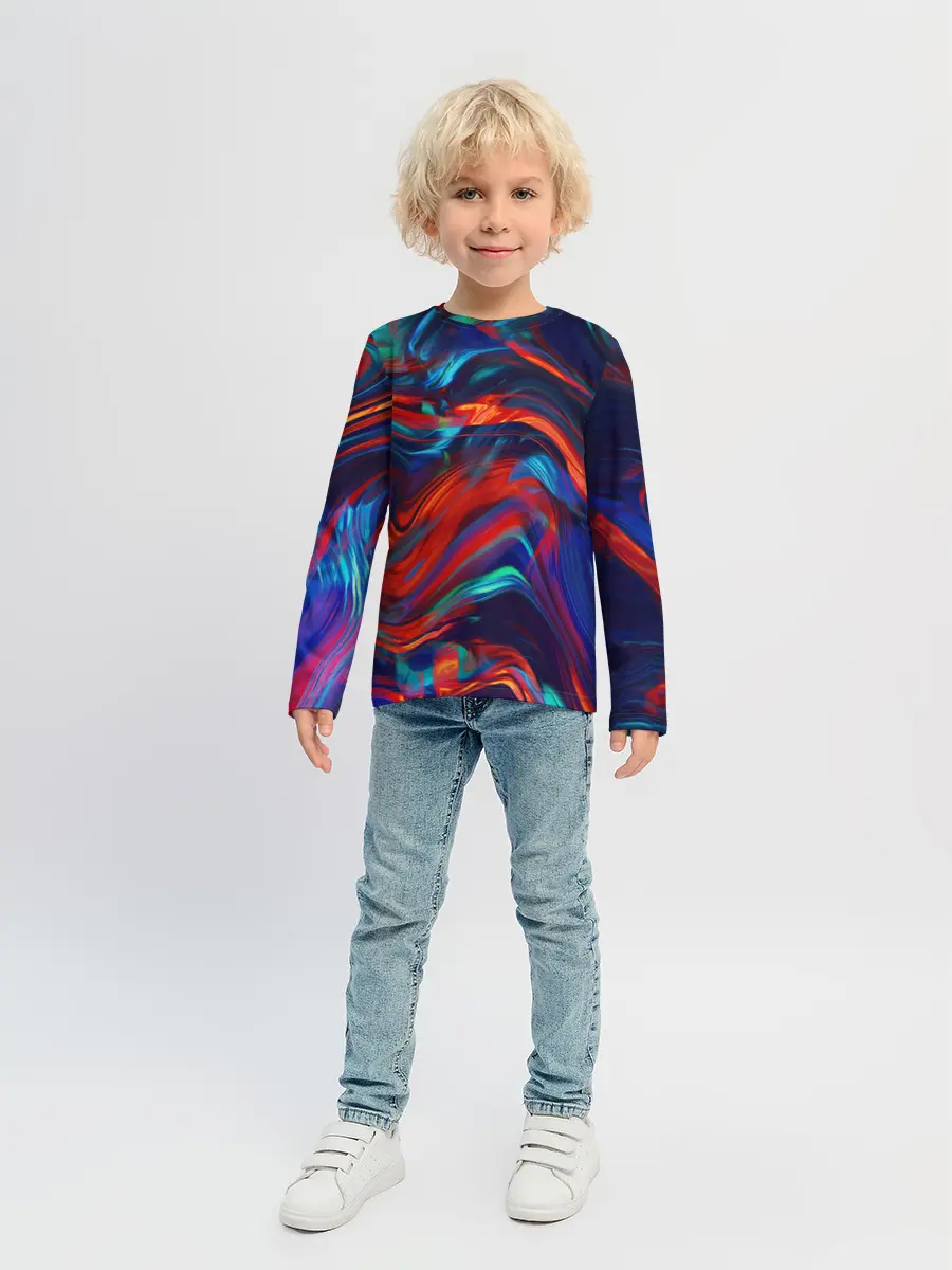 Детский лонгслив / Абстракция краски