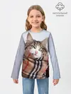 Детский лонгслив / Кот в шарфе