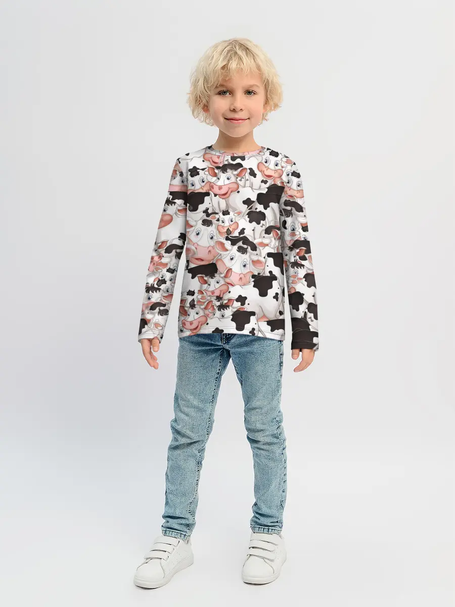 Детский лонгслив / Коровы