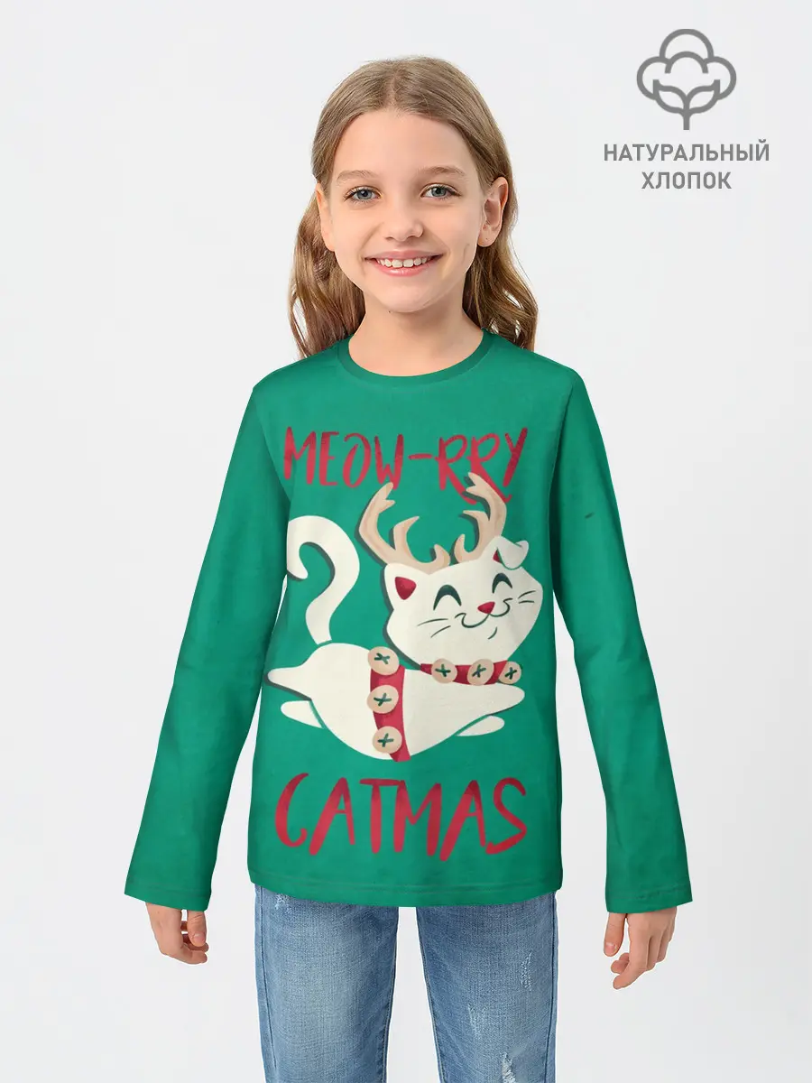 Детский лонгслив / Meow-rry Catmas