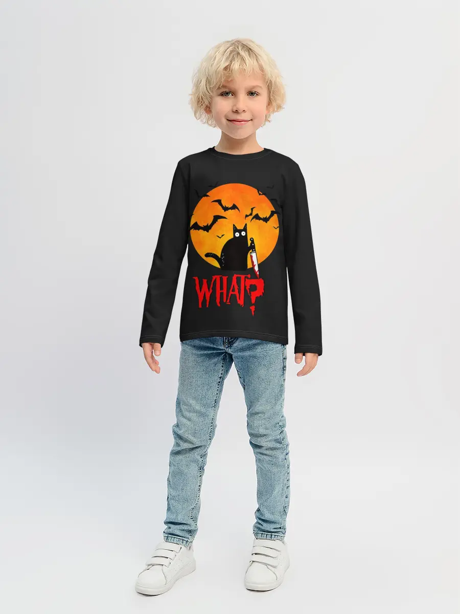 Детский лонгслив / What Cat