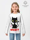 Детский лонгслив / What Cat