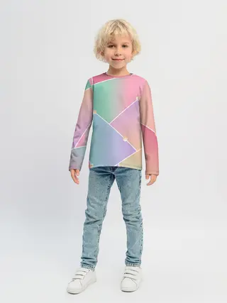 Детский лонгслив / Нежные цвета геометрии