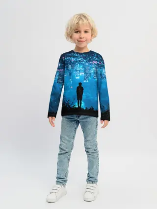 Детский лонгслив / Перевернутый Мир