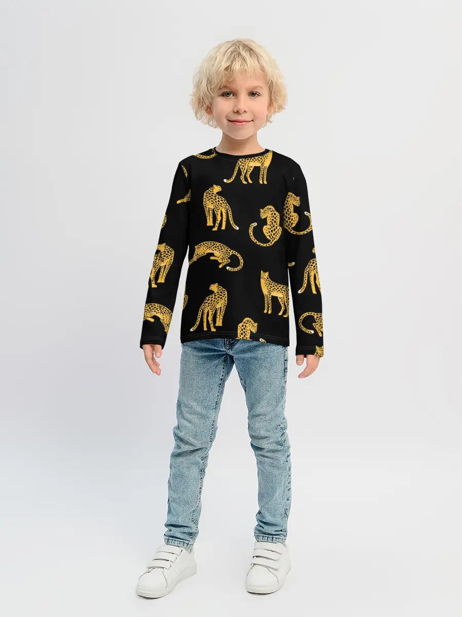 Детский лонгслив / Леопарды