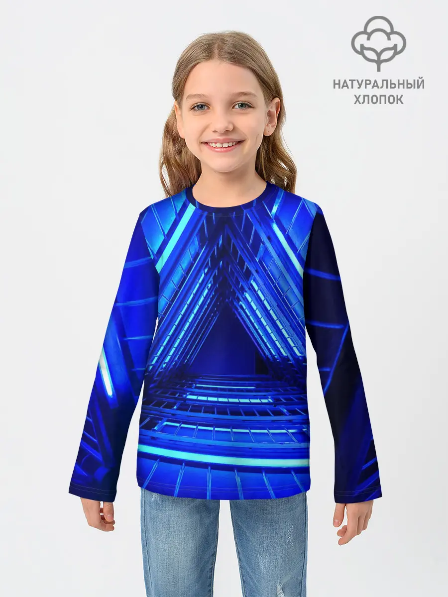 Детский лонгслив / Неоновый тоннель