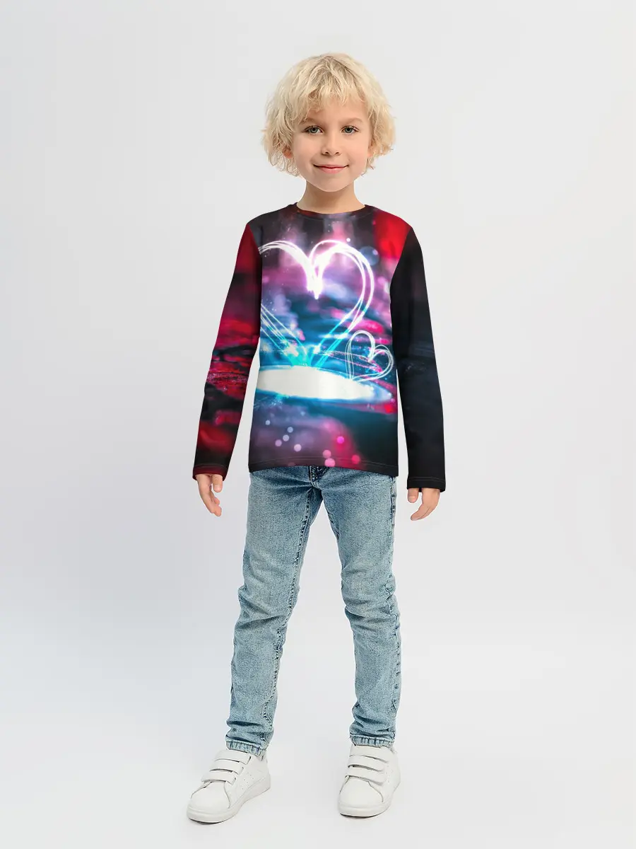 Детский лонгслив / Неоновое сердце
