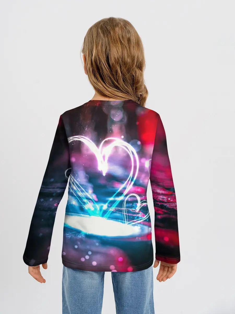 Детский лонгслив / Неоновое сердце