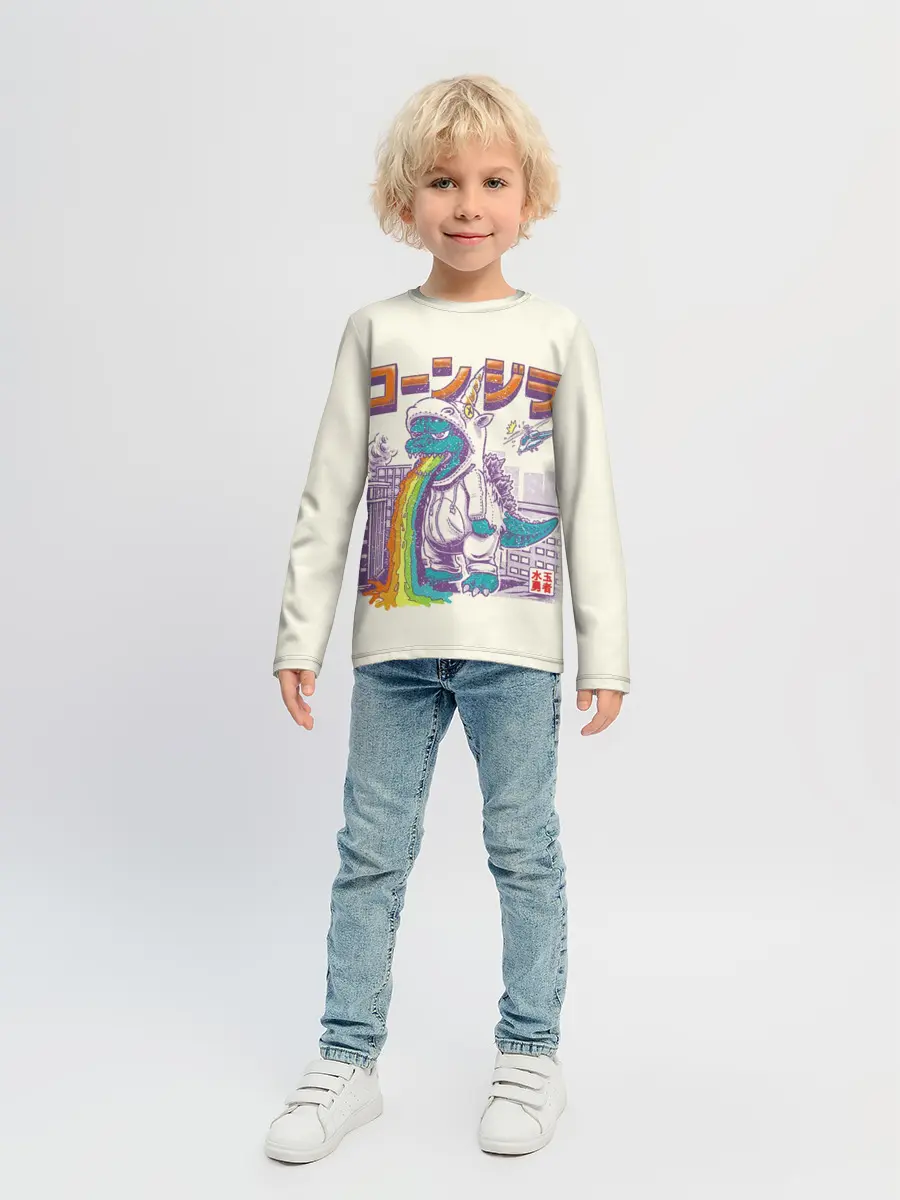 Детский лонгслив / Годзилла Единорог