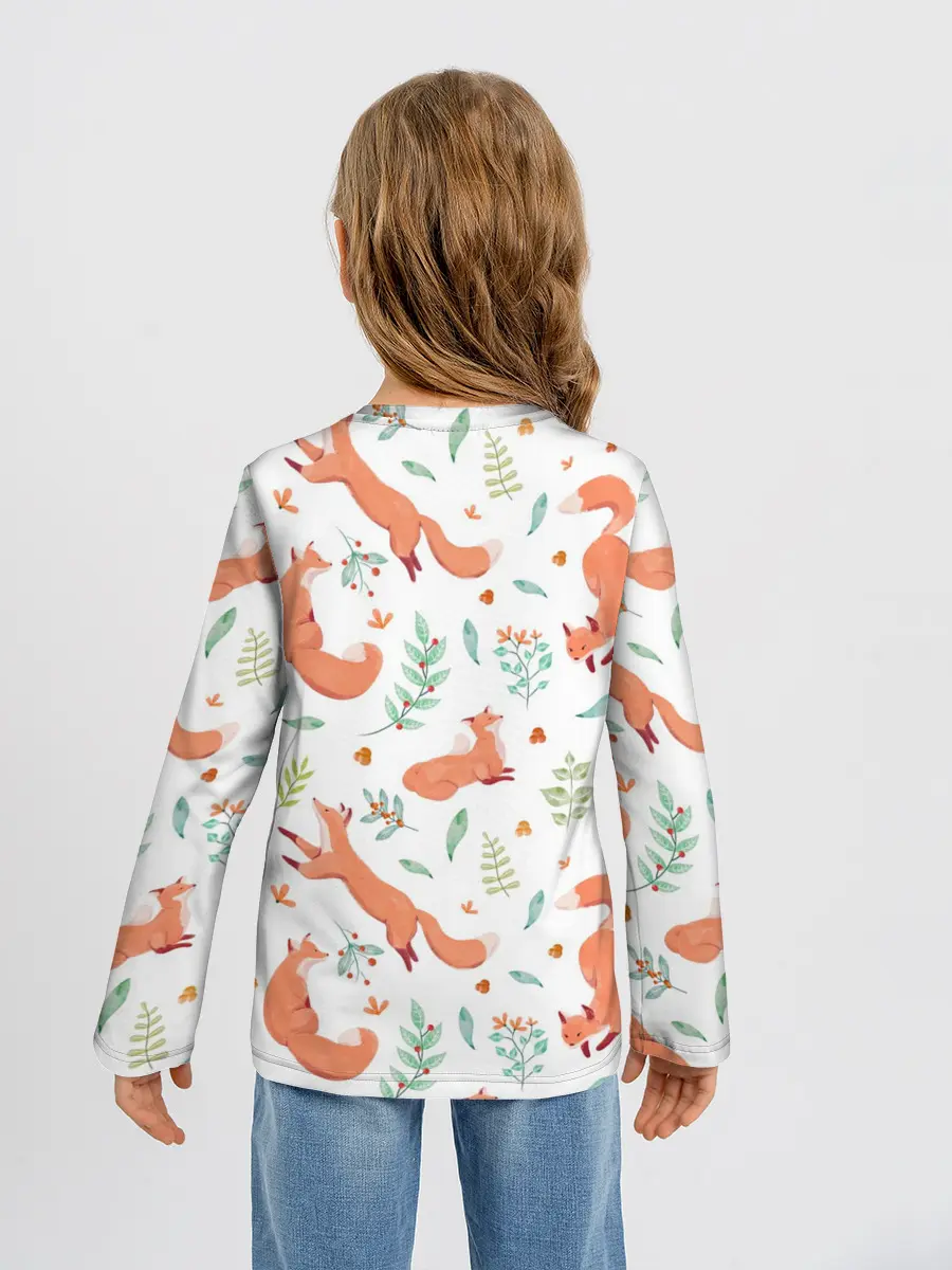 Детский лонгслив / Акварельные лисички