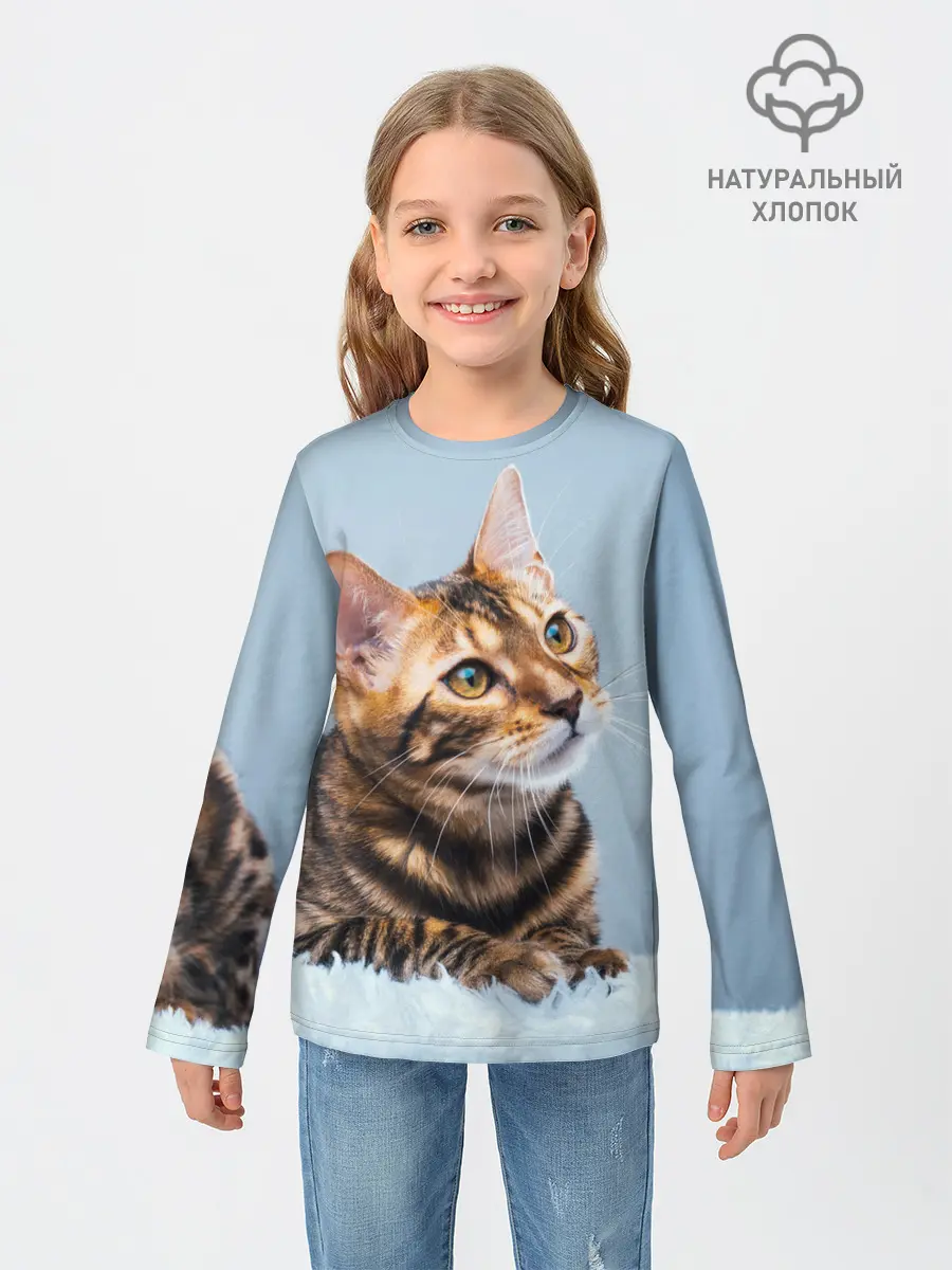 Детский лонгслив / Бенгальский кот