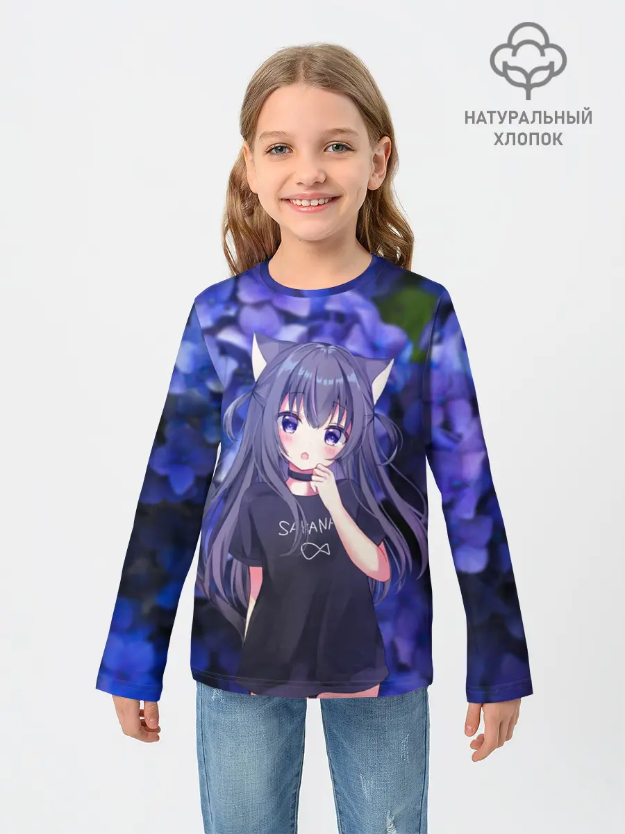 Детский лонгслив / Неко