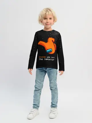 Детский лонгслив / AMONG US - Orange