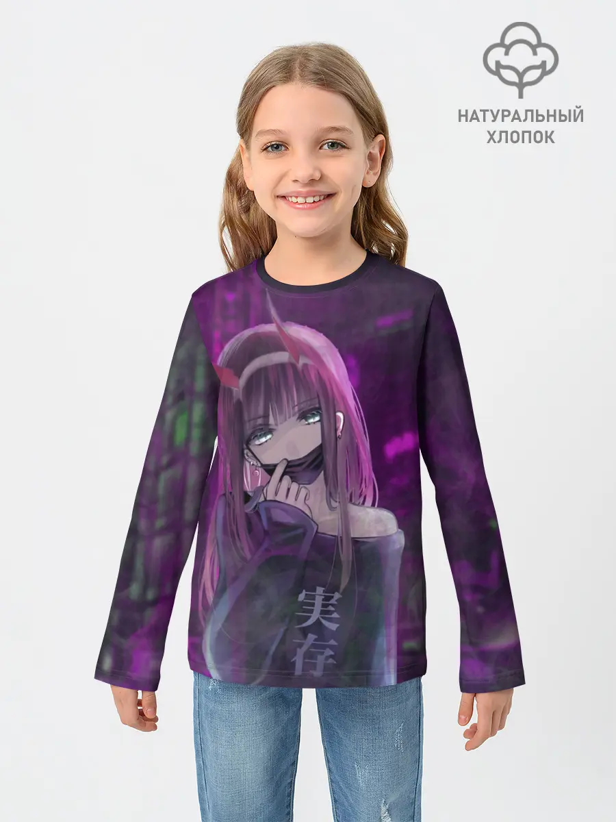 Детский лонгслив / Zero Two in mask