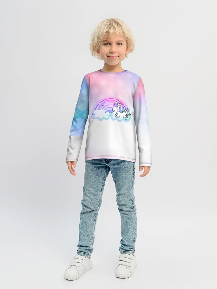 Детский лонгслив / Единорог