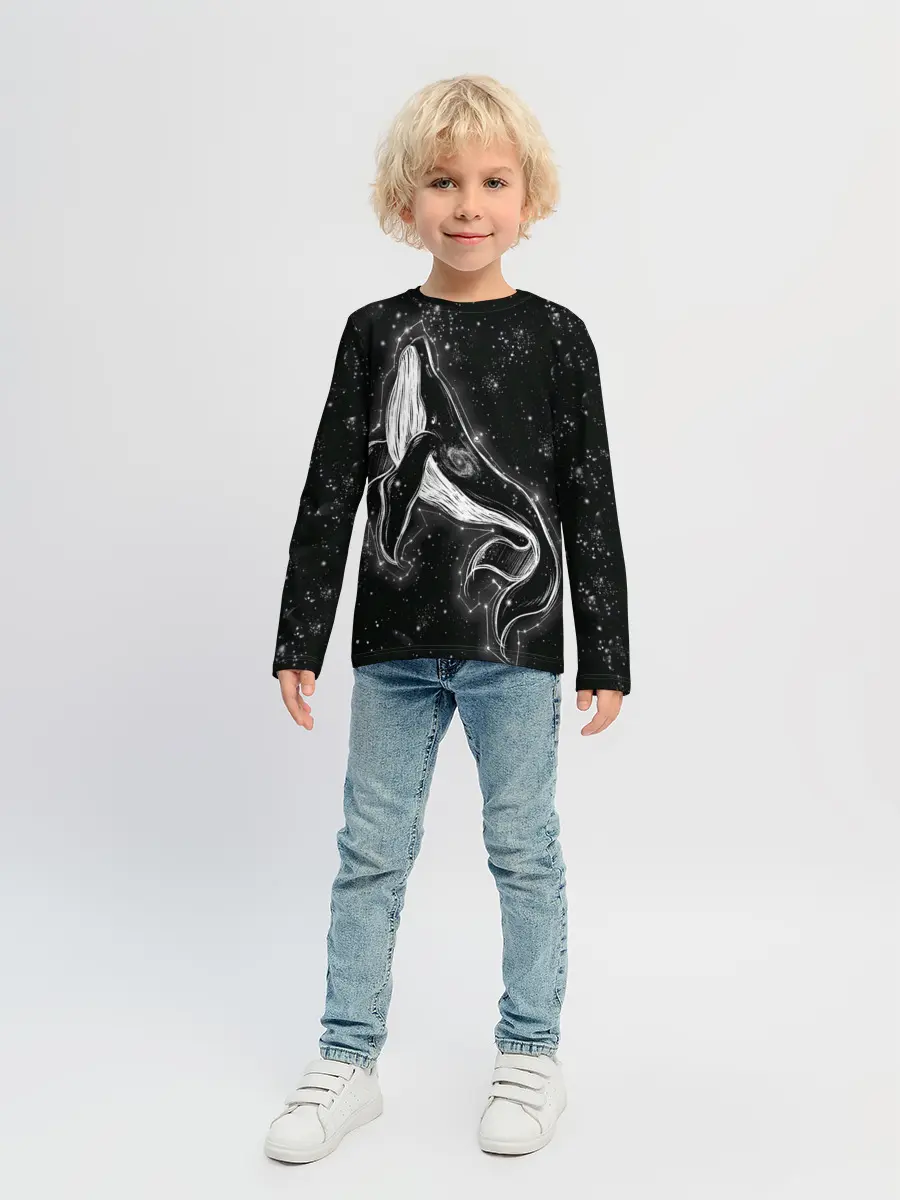 Детский лонгслив / Космический Кит